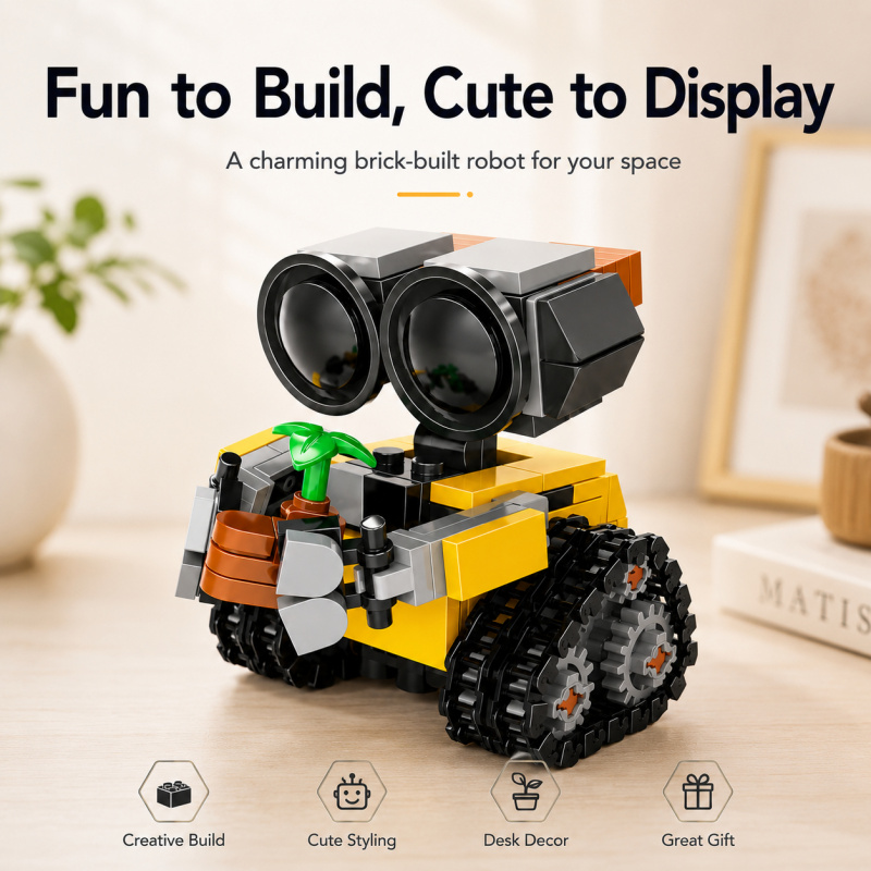Model Kit Lego - 미니 로봇 빌딩 블록 세트, 식물