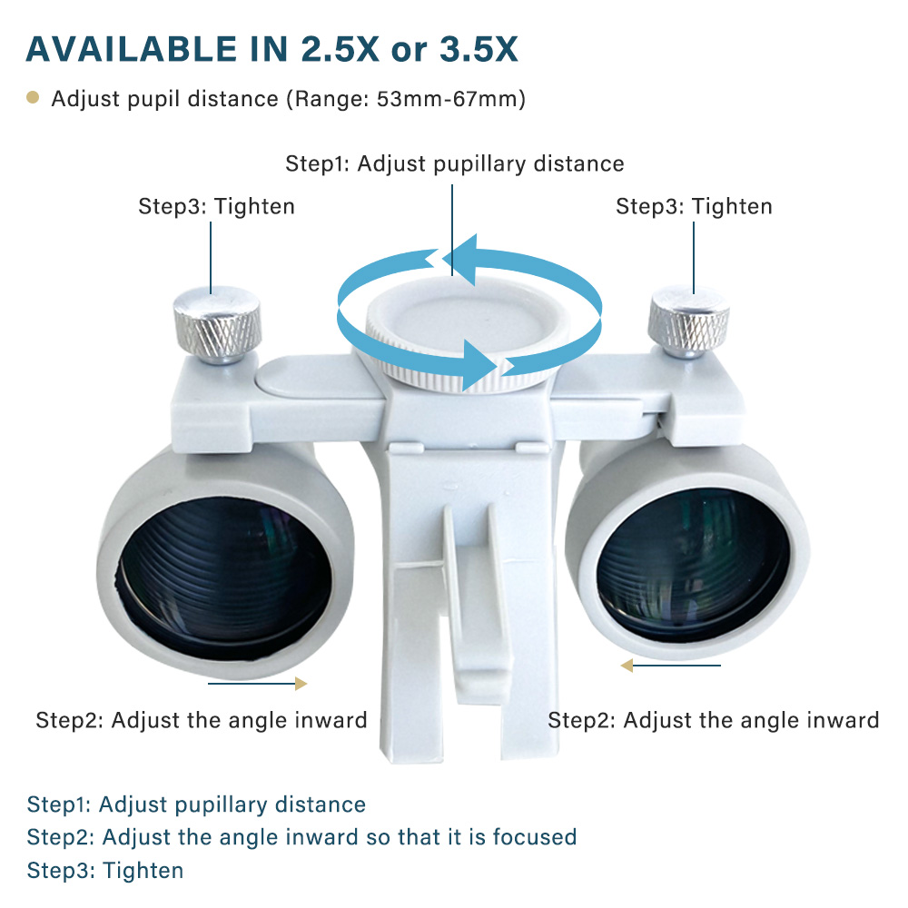 2.5배/3.5배율 치과용 LED 헤드라이트 쌍안루페  - Magnifier With Light 리뷰 및 가격