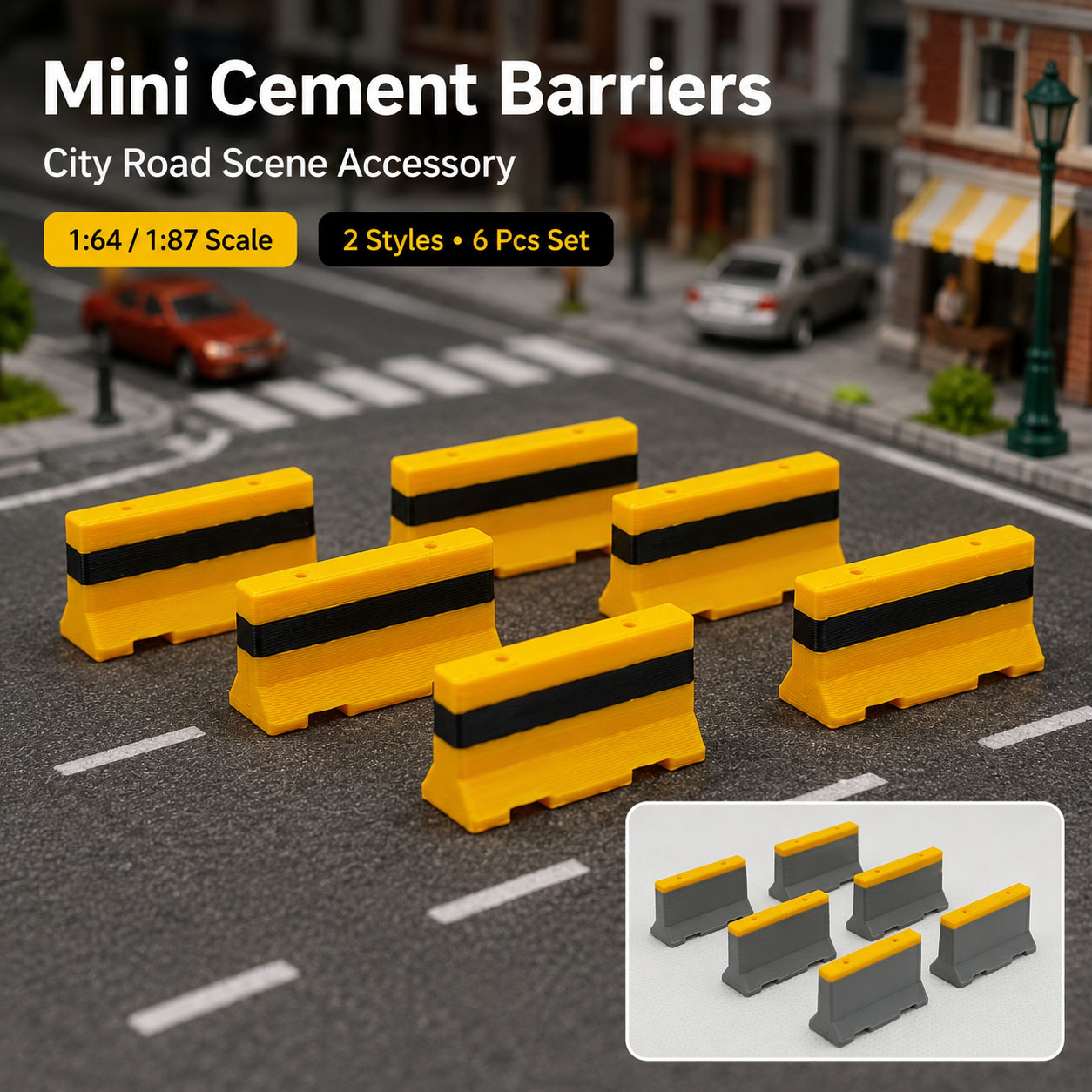 1:64 1:87 미니 시멘트 도로 장벽 6개 세트,  - Model Kit Cement 리뷰 및 가격