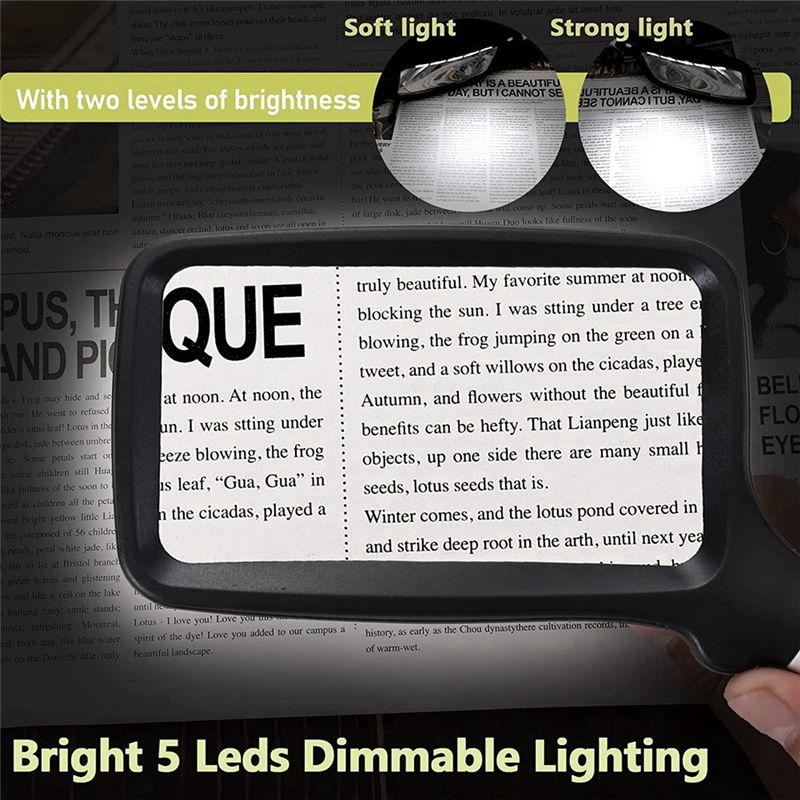 LED 조명이 있는 사각형 휴대용 접이식 돋보기-신제품 - Magnifier With Light 리뷰 및 가격