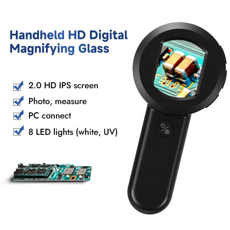 100배율 HM020 8 LED 조명 2인치 화면 디지 - Magnifier With Light 리뷰 및 가격